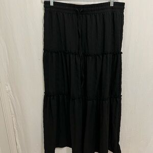 Elegant Black Tiered Skirt